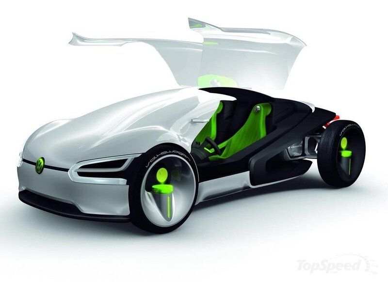 Silver Concept Car — White, Futuristic, 3d Render, Green Seats