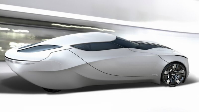 Silver Concept Car — White, Futuristic, Digital Art, Wheel