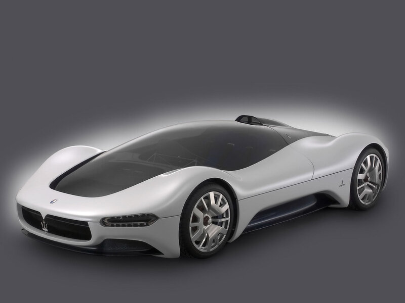 Silver Concept Car — White, Sleek