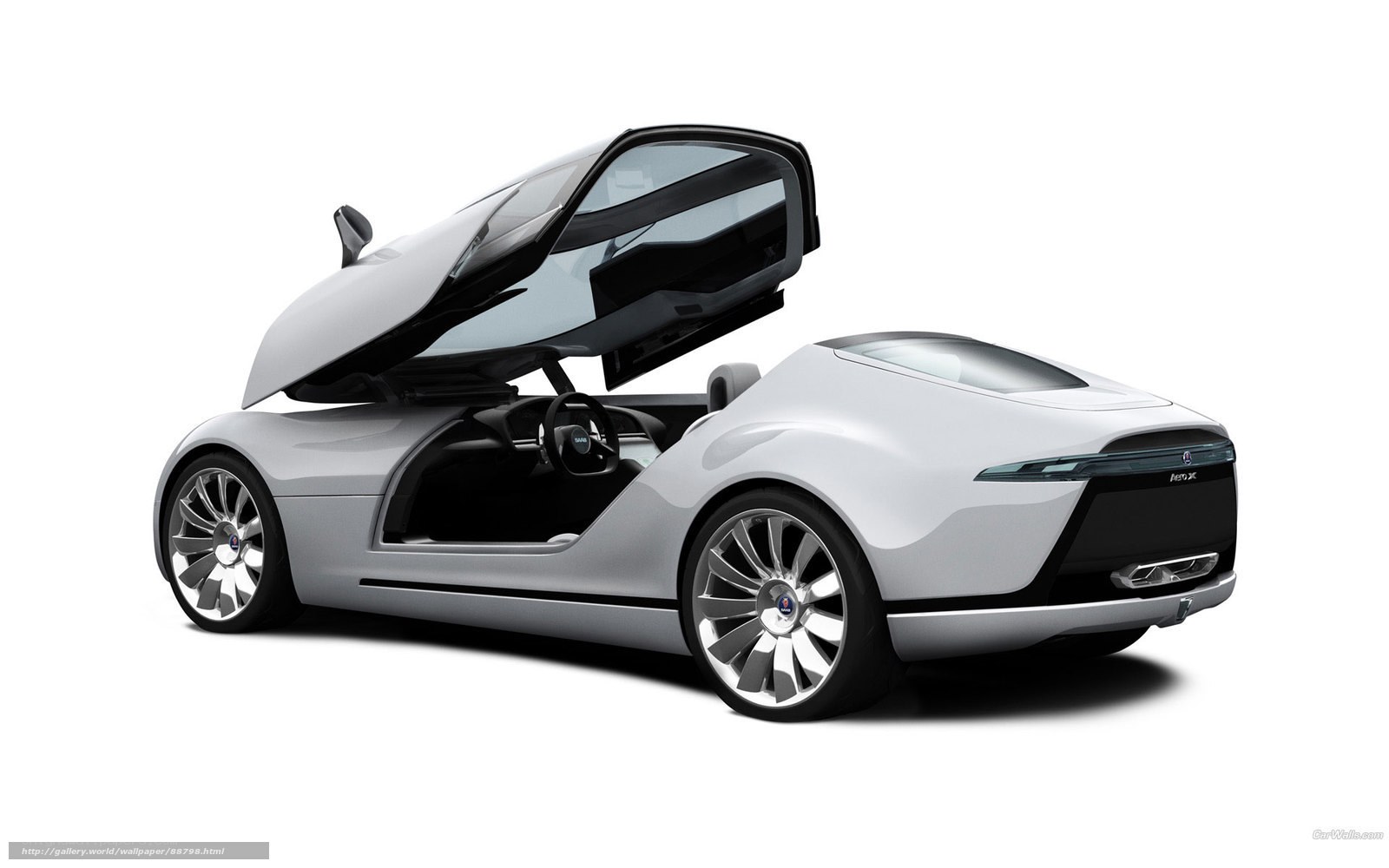 Silver concept car with open door