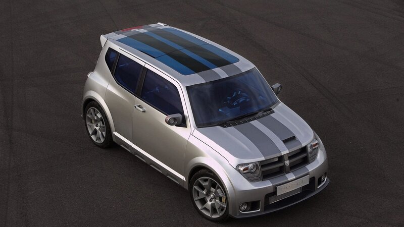 silver concept car with stripes
