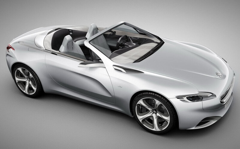 Silver concept convertible car