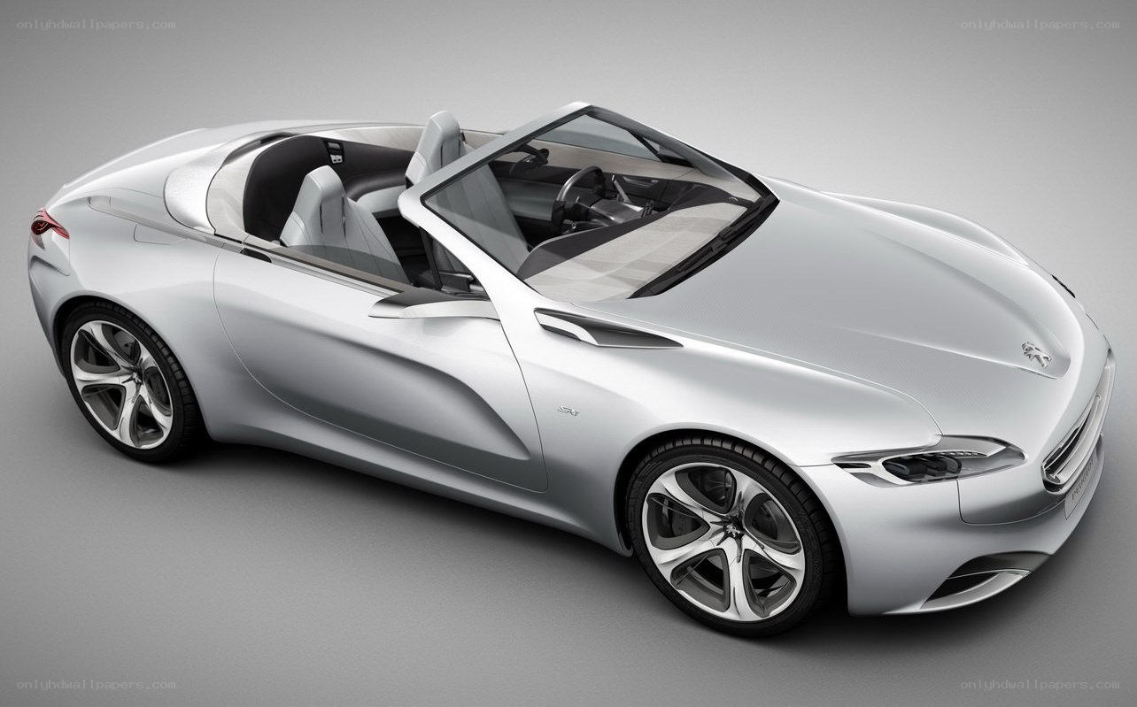 Silver concept convertible car