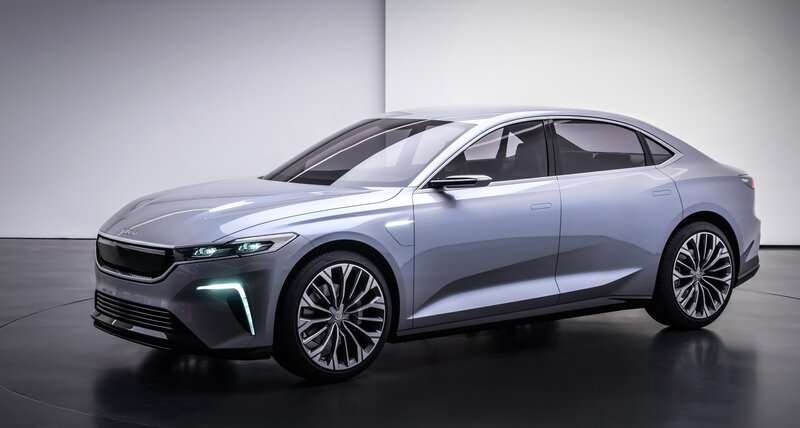 Silver Concept Sedan — Modern, 3d Render