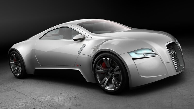 silver concept sports car