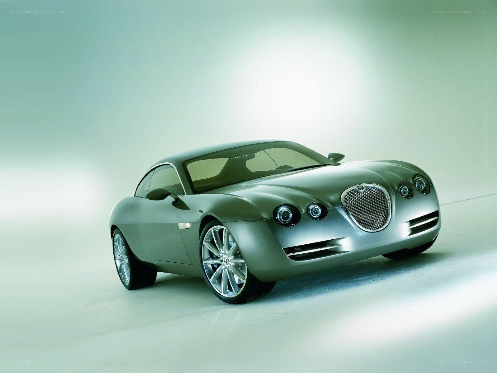 Silver concept sports car