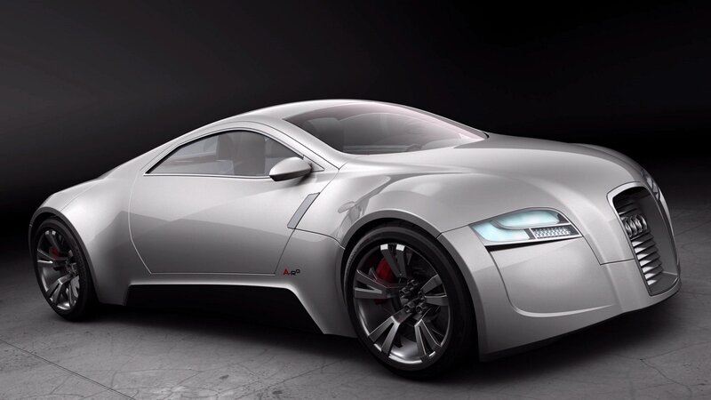 silver concept sports car