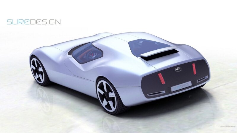 Silver concept sports car