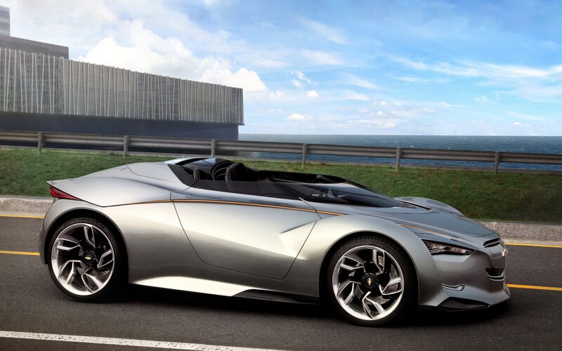 Silver concept sports car