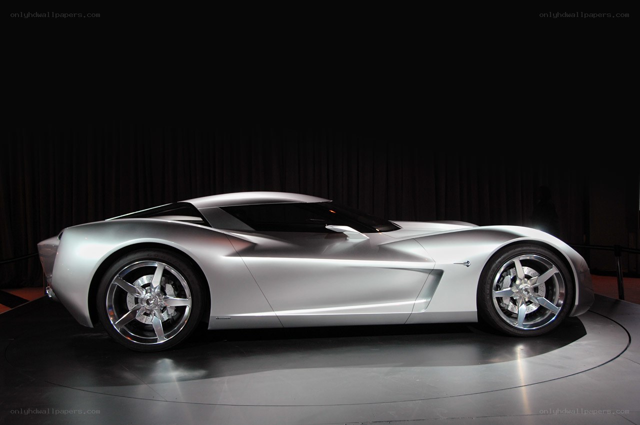 Silver concept sports car