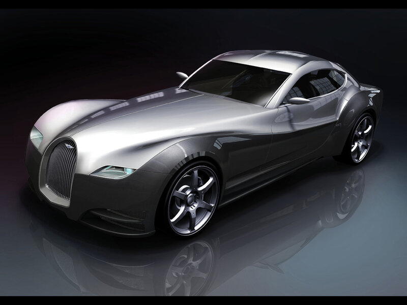 silver concept sports car