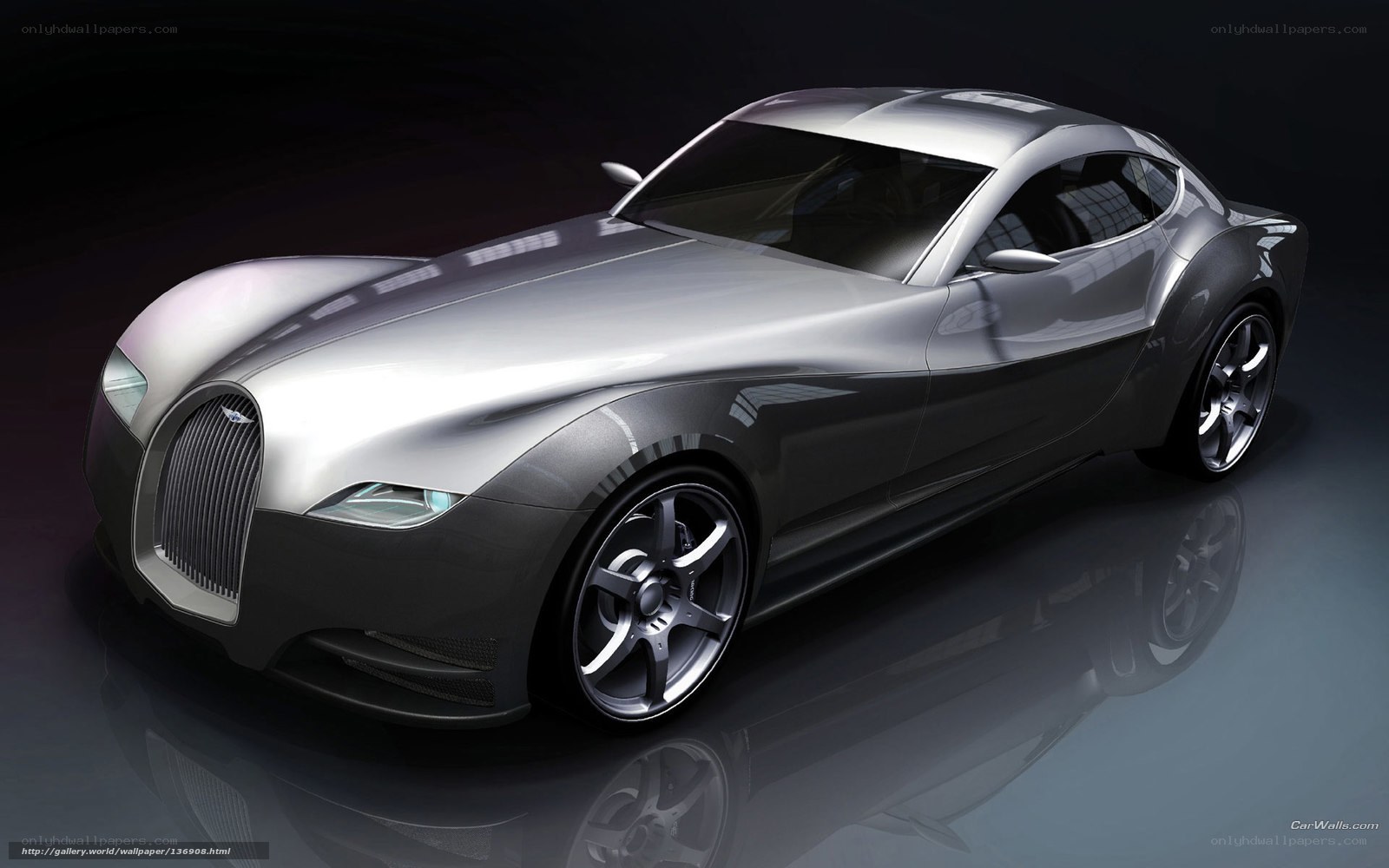 silver concept sports car