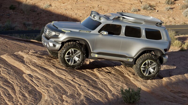 Silver Concept SUV — Dramatic, Afternoon, 3d Render, Rocky Terrain