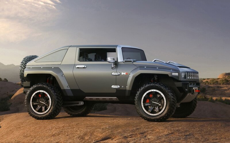 Silver Concept SUV — Gray, Dramatic, Sunset, 3d Render, Desert, Rock