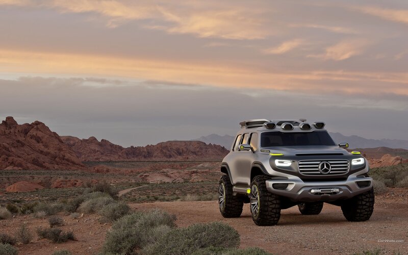 Silver Concept SUV — Gray, Dramatic, Sunset, Photograph, Desert