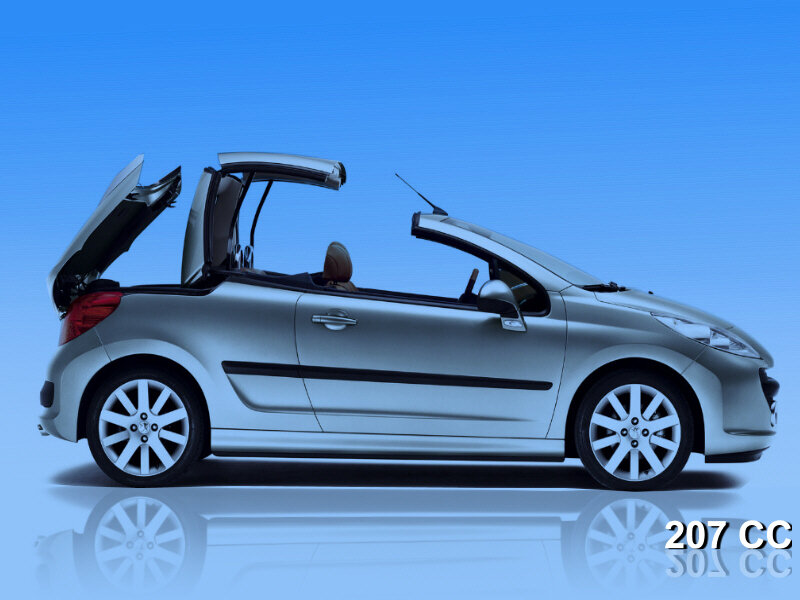 Silver Convertible Car — Blue, Neutral
