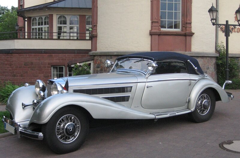 Silver Convertible Car — Calm, Afternoon, Photograph, Building