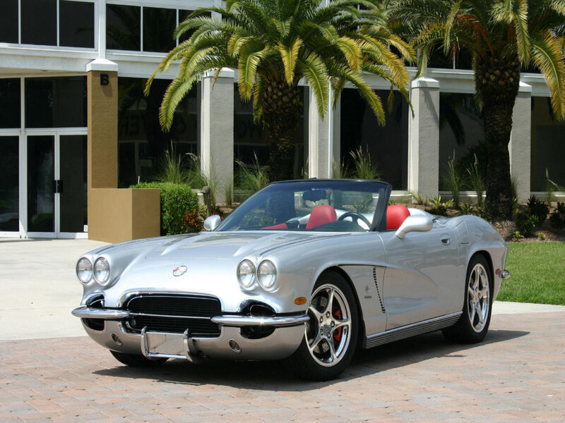 Silver Convertible Car — Calm, Afternoon, Photograph, Palm Trees