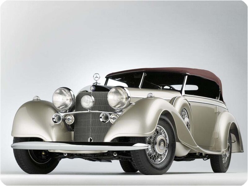 Silver Convertible Car — Classic, Photograph