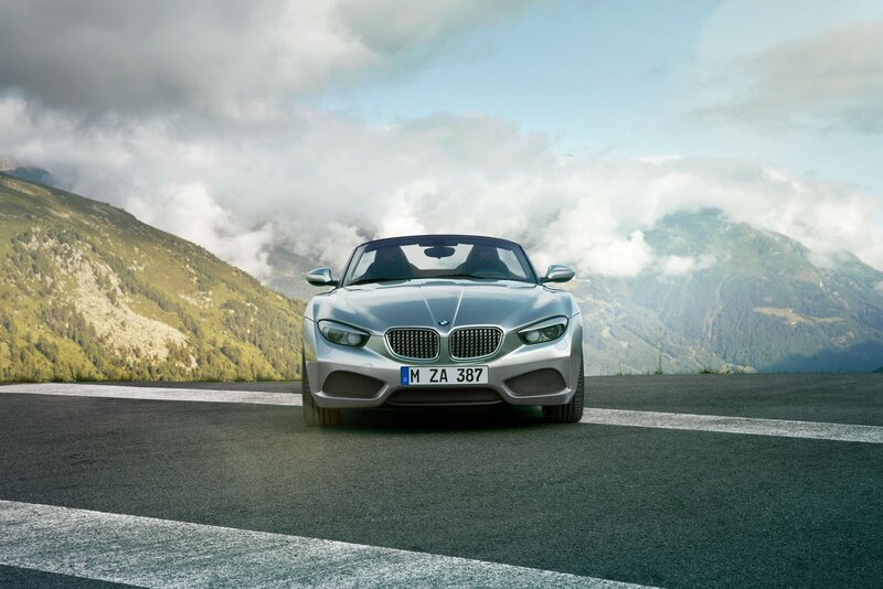 Silver Convertible Car — Dramatic, Afternoon, Photograph, Mountains, Road, Clouds