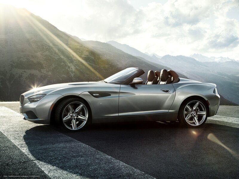 Silver Convertible Car — Dramatic, Afternoon, Photograph, Mountains