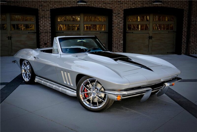 Silver Convertible Car — Dramatic, Photograph, Garage Doors