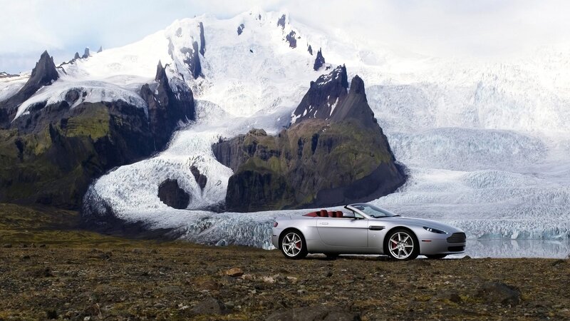 Silver Convertible Car — Dramatic, Photograph, Glacier