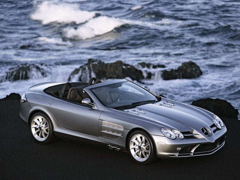 Silver Convertible Car — Dramatic, Photograph, Ocean, Rocks