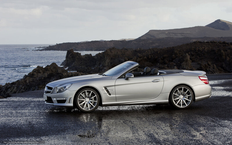 Silver Convertible Car — Dramatic, Photograph, Ocean