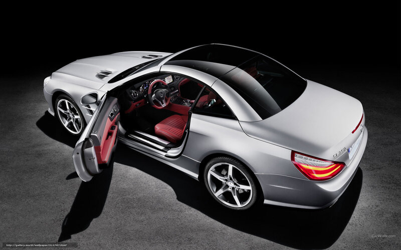 Silver Convertible Car — Dramatic, Photograph, Red Interior, Open Door