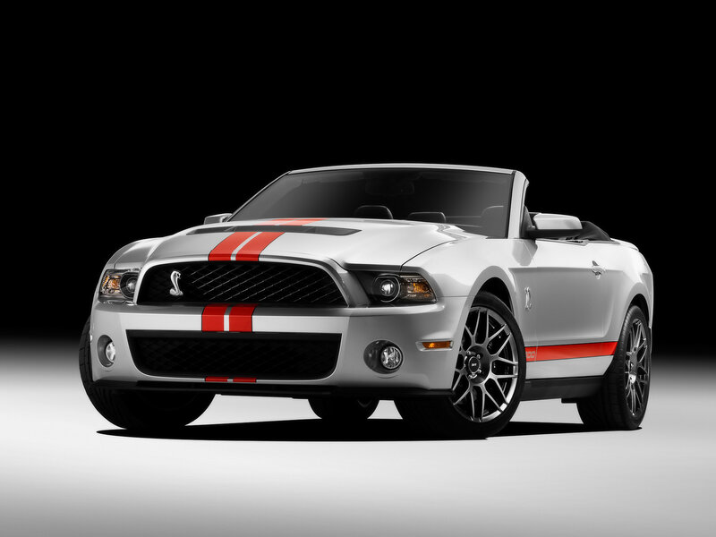 Silver Convertible Car — Dramatic, Photograph, Red Stripes, Black Wheels