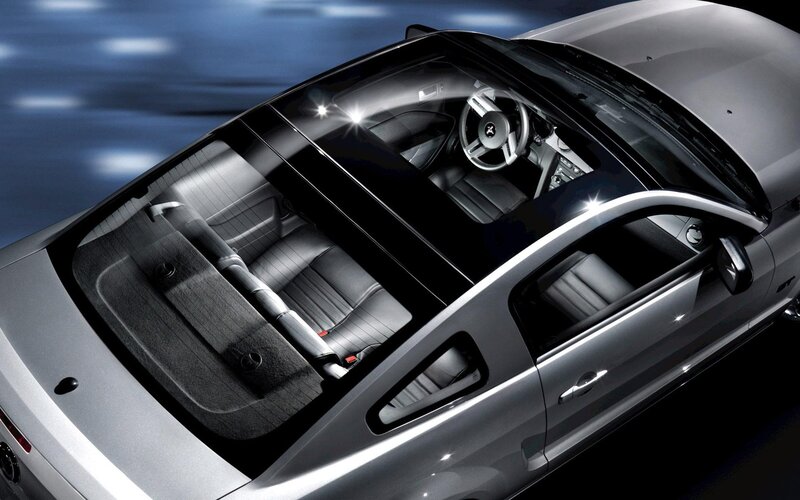 Silver Convertible Car — Dramatic, Photograph, Steering Wheel, Leather Seats, Sunroof