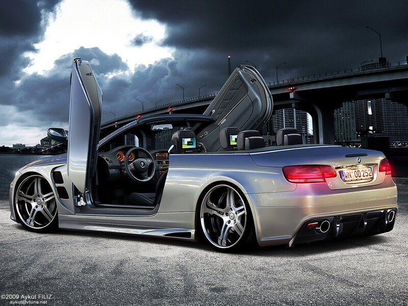 Silver Convertible Car — Dramatic