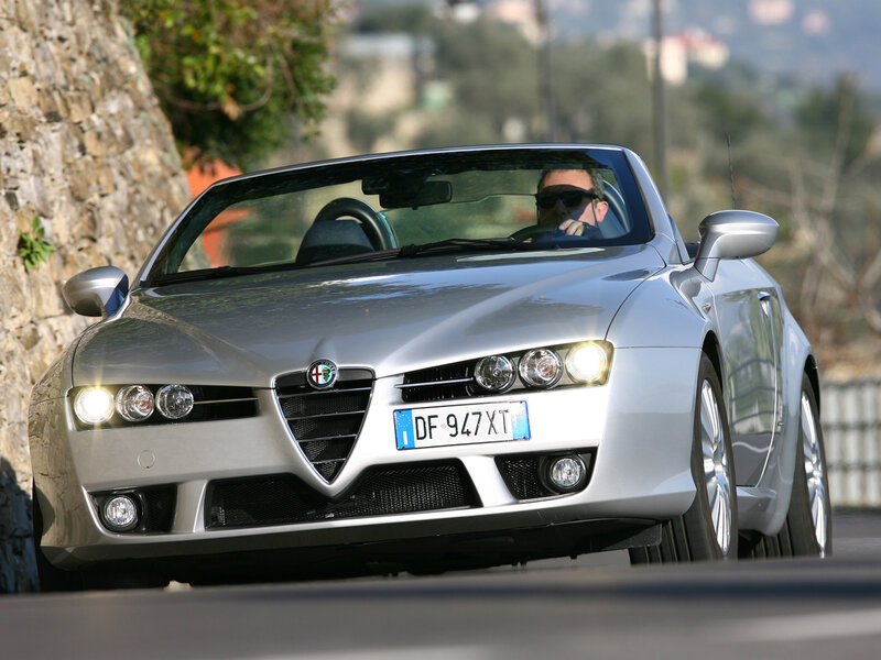 Silver Convertible Car — Driving