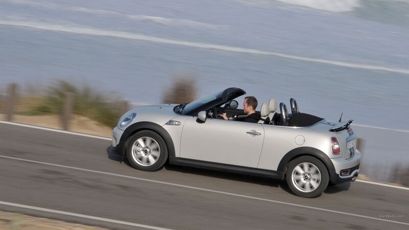 Silver Convertible Car — Dynamic, Afternoon, Photograph, Driver, Road, Ocean