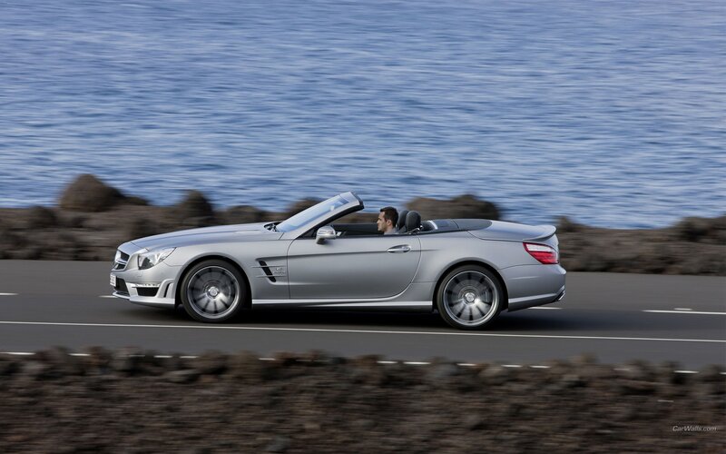 Silver Convertible Car — Dynamic, Afternoon, Photograph, Man, Road, Sea, Blue