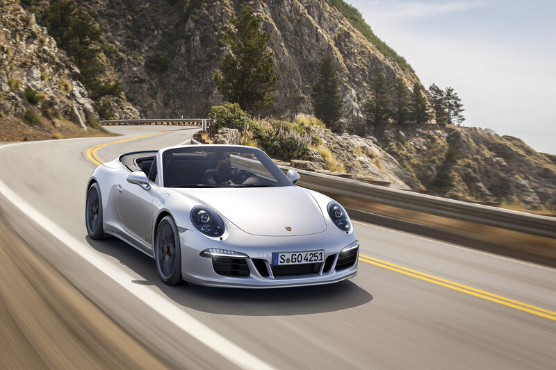 Silver Convertible Car — Dynamic, Afternoon, Photograph, Road, Mountain