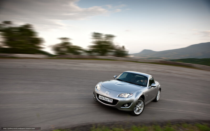 Silver Convertible Car — Dynamic, Sunset, Photograph, Road