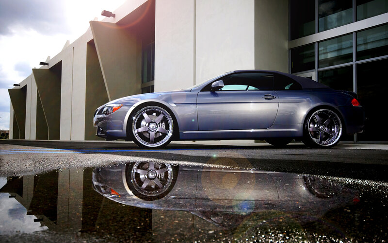 Silver Convertible Car — Gray, Dramatic, Afternoon, Photograph, Building