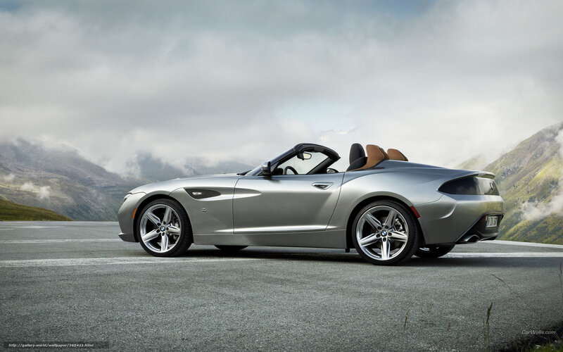 Silver Convertible Car — Gray, Dramatic, Photograph, Mountains