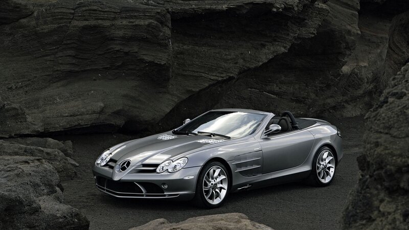 Silver Convertible Car — Gray, Dramatic, Photograph, Rock Formation