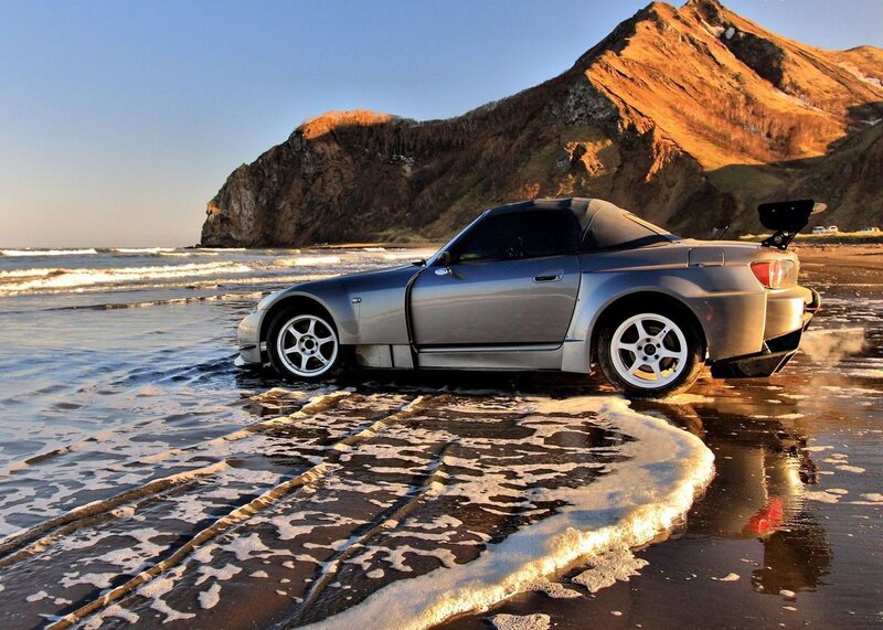 Silver Convertible Car — Gray, Dramatic, Sunset