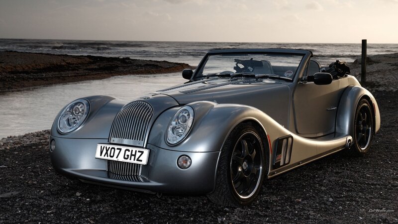 Silver Convertible Car — Gray, Serene, Sunset, Photograph, Beach, Ocean
