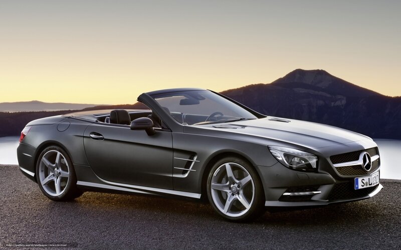 Silver Convertible Car — Gray, Serene, Sunset, Photograph, Mountains, Lake