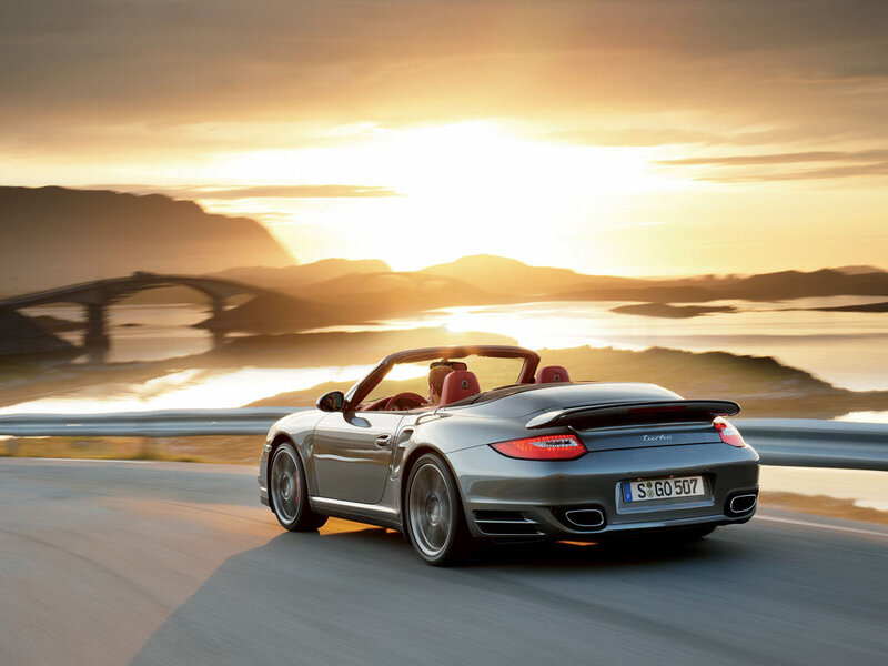 Silver Convertible Car — Gray, Serene, Sunset