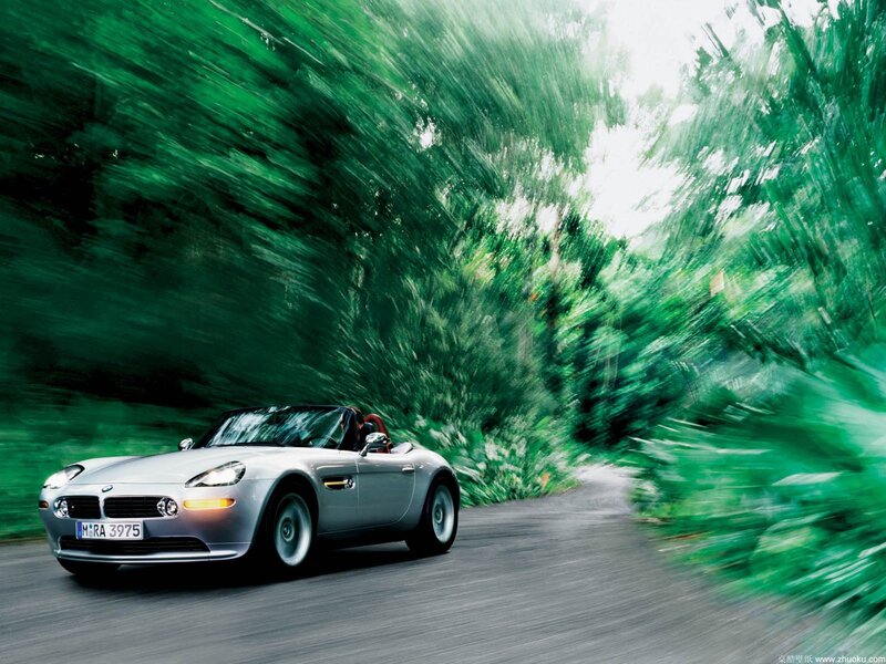 Silver Convertible Car — Green, Dynamic