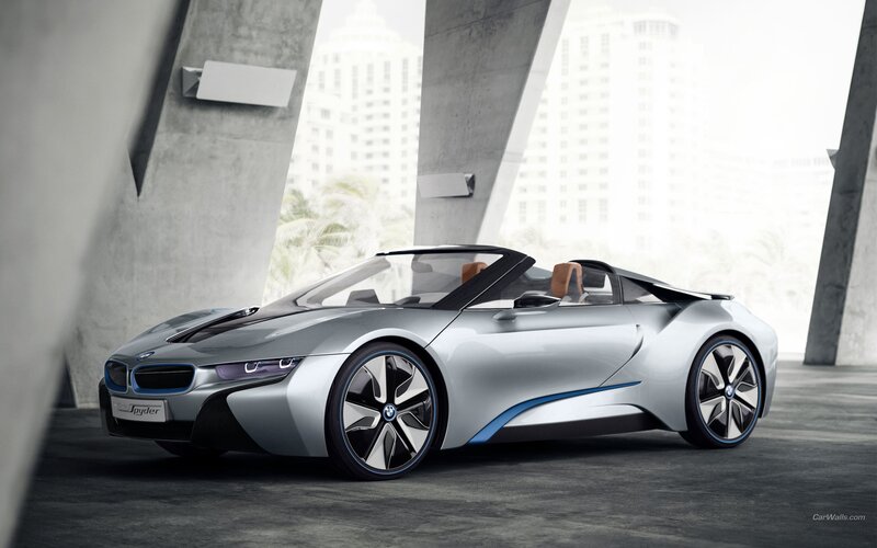Silver Convertible Car — Modern, Photograph