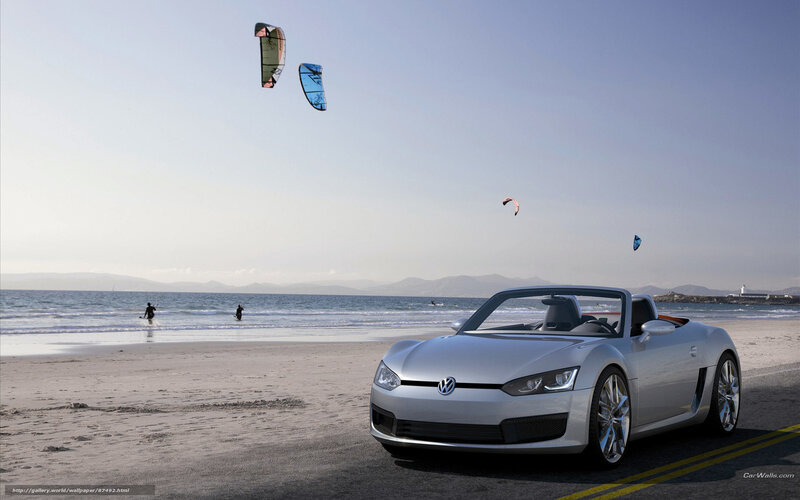 Silver Convertible Car — Serene, Afternoon, Digital Art