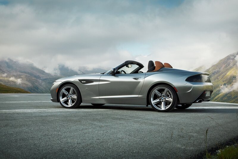Silver Convertible Car — Serene, Afternoon, Photograph, Mountains, Road, Clouds, Gray