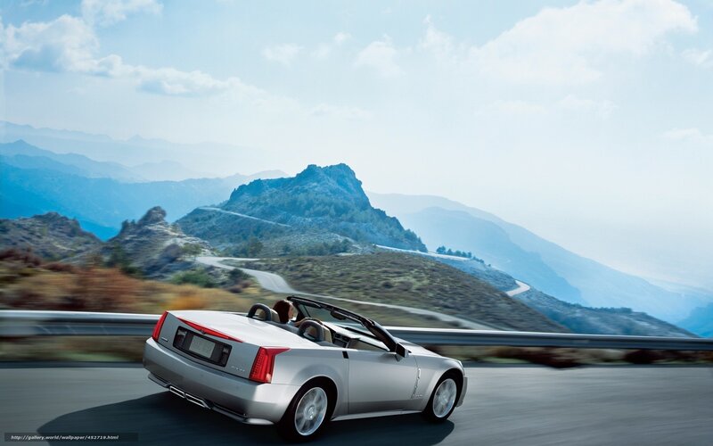 Silver Convertible Car — Serene, Afternoon, Photograph, Mountains, Road, Driver